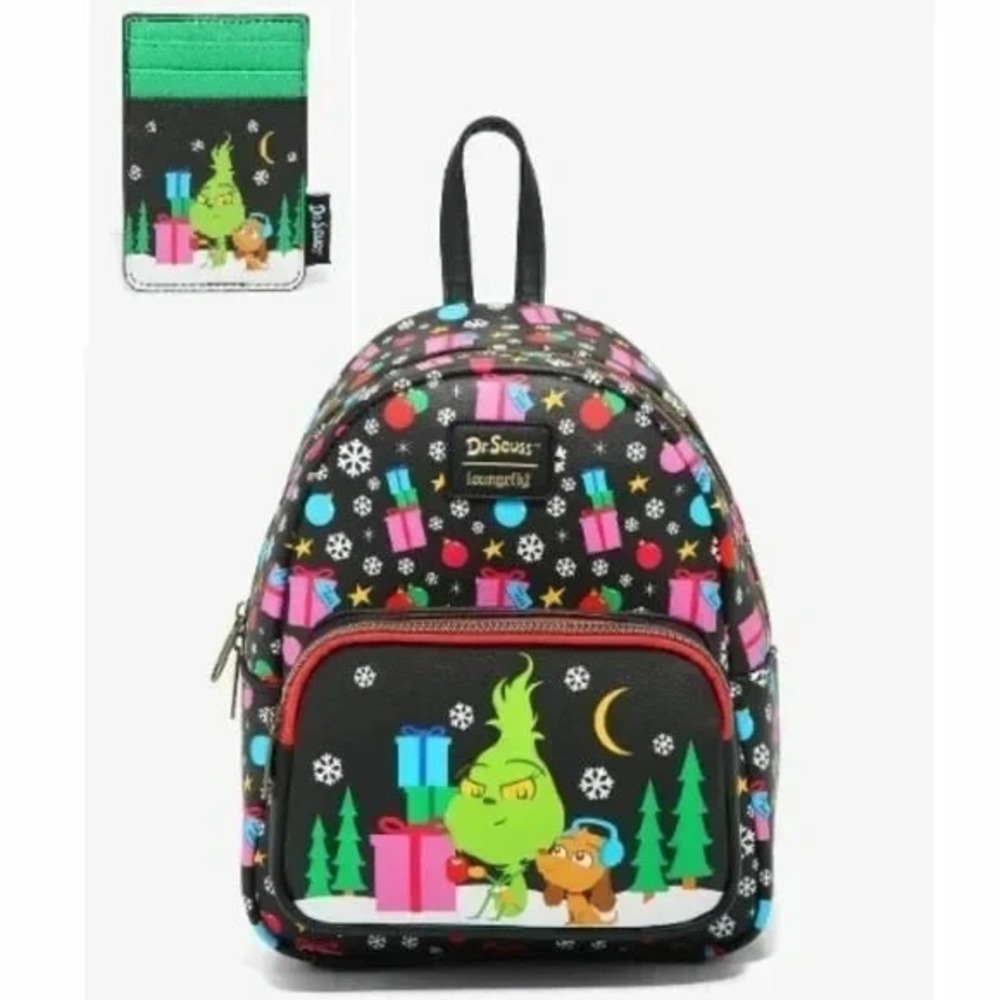 Loungefly How The Grinch Stole Christmas Chibi Duo Mini Backpack and Cardholder